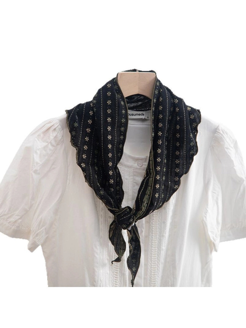 Vintage Embroidered Triangle Scarf