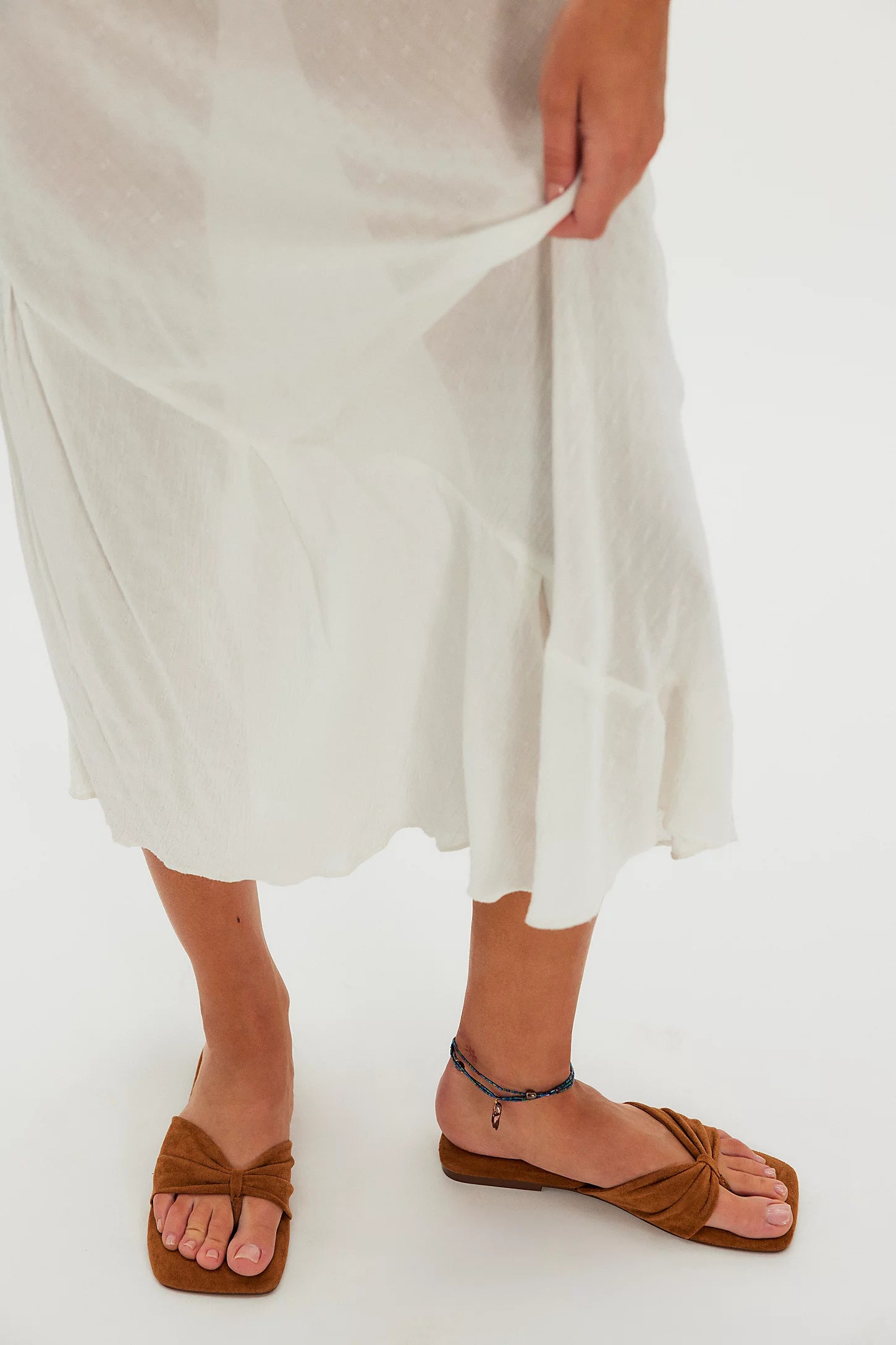 Tia Ruched Vegan Suede Sandals