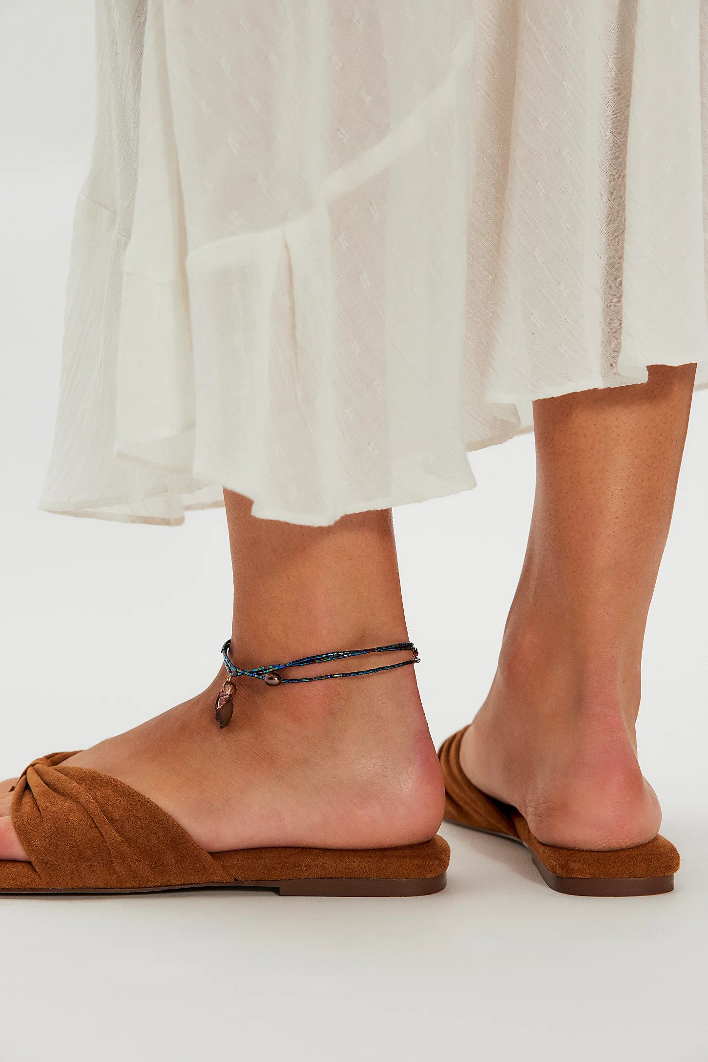 Tia Ruched Vegan Suede Sandals