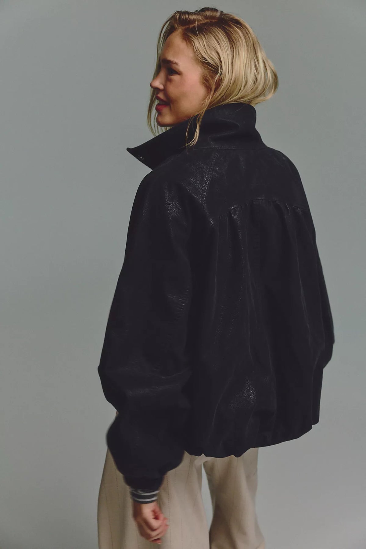 Chelsea Vegan Suede Funnel Neck Jacket
