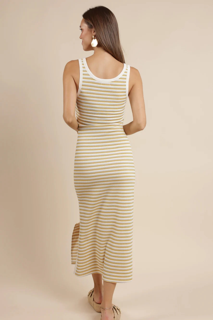 Little Things Ruched Stripe Knit Dress