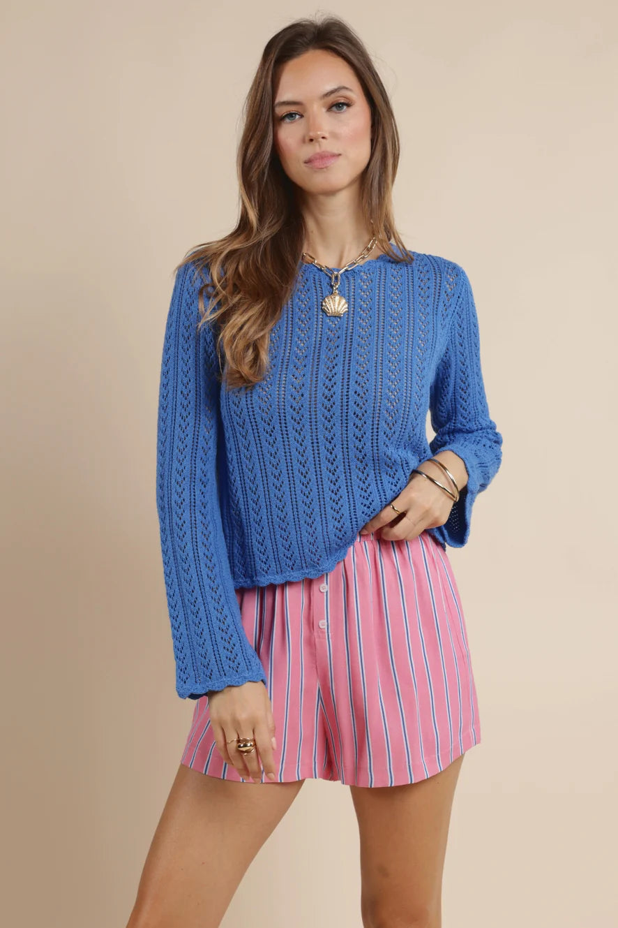 Getting There Pointelle Sweater