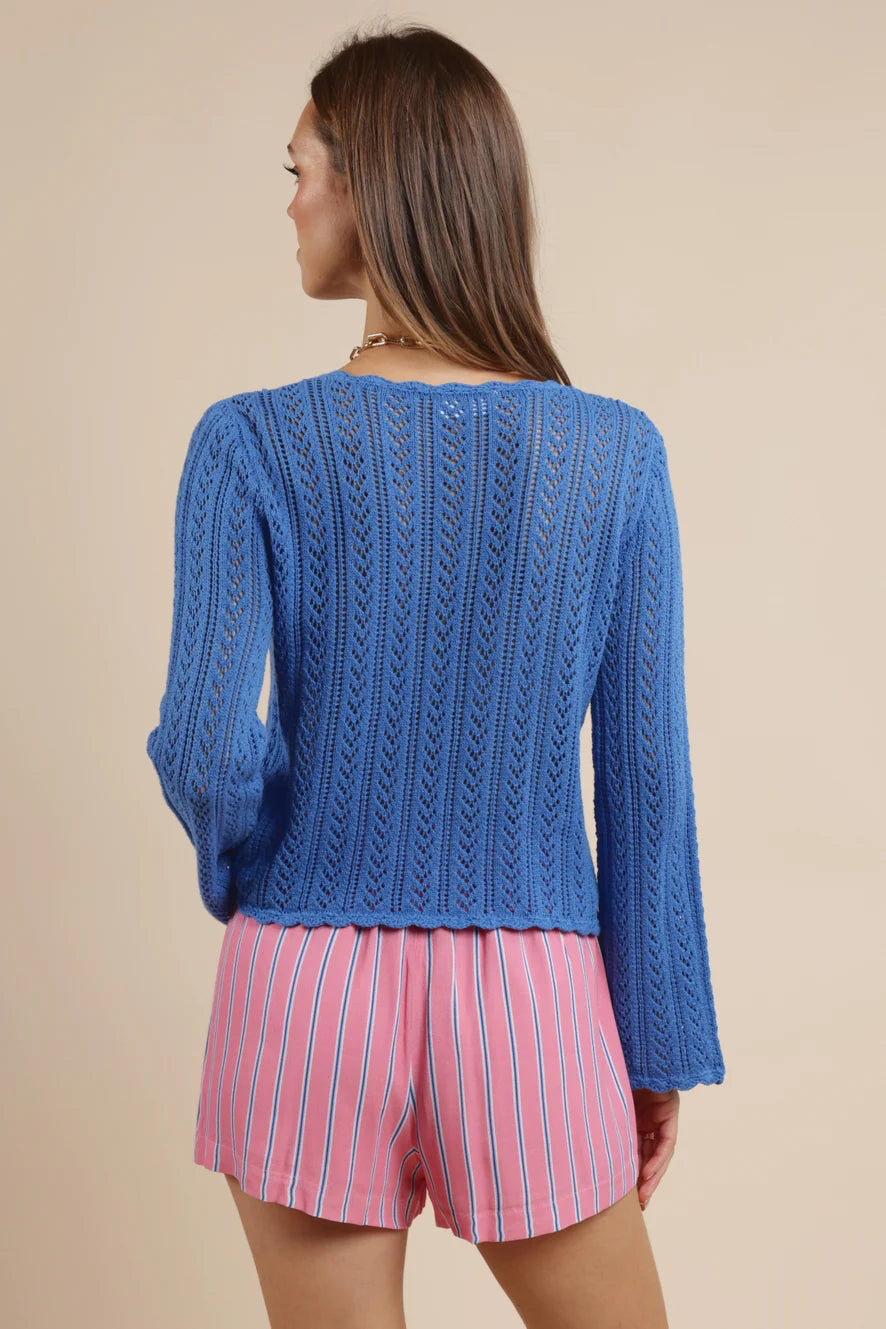 Getting There Pointelle Sweater