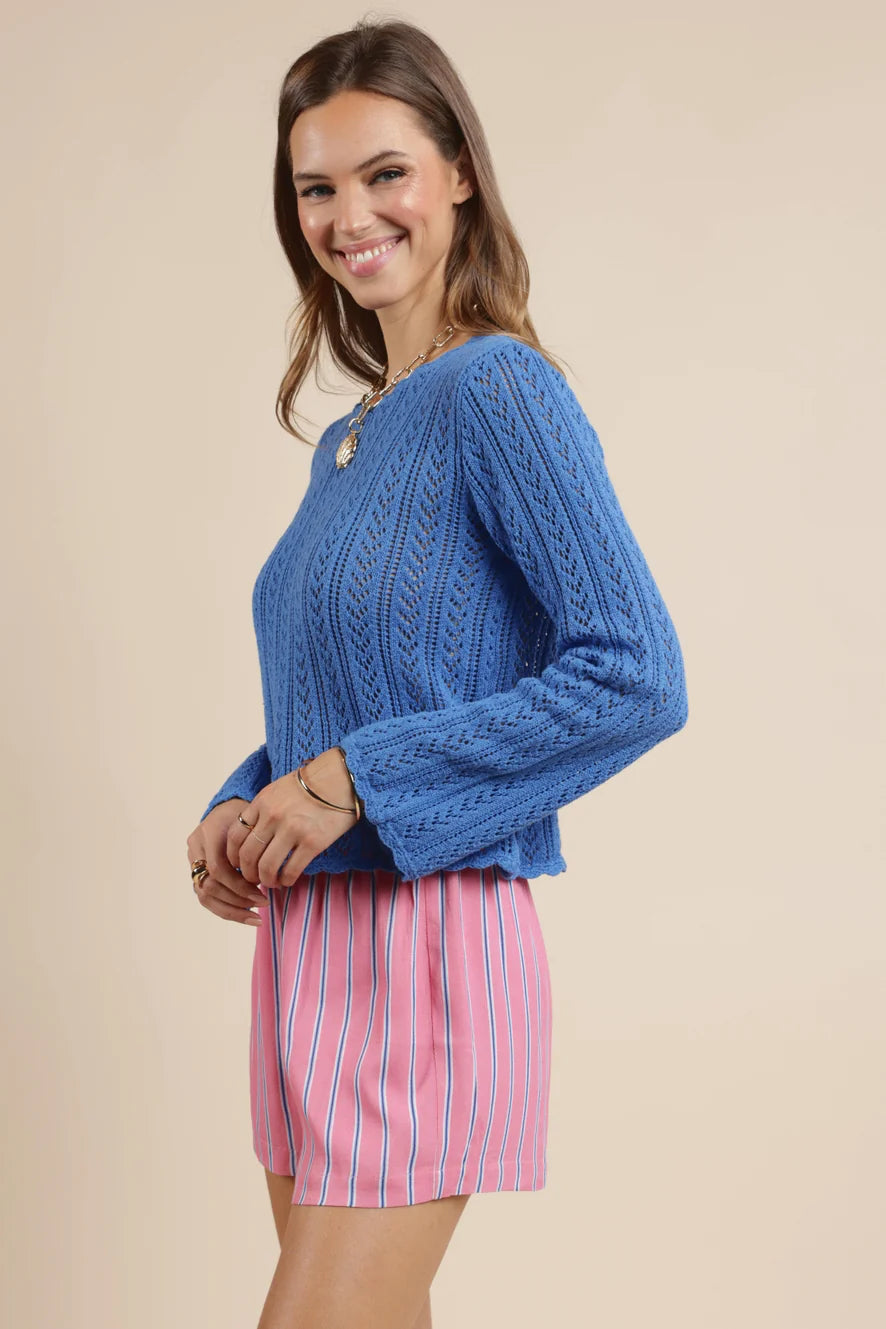 Getting There Pointelle Sweater