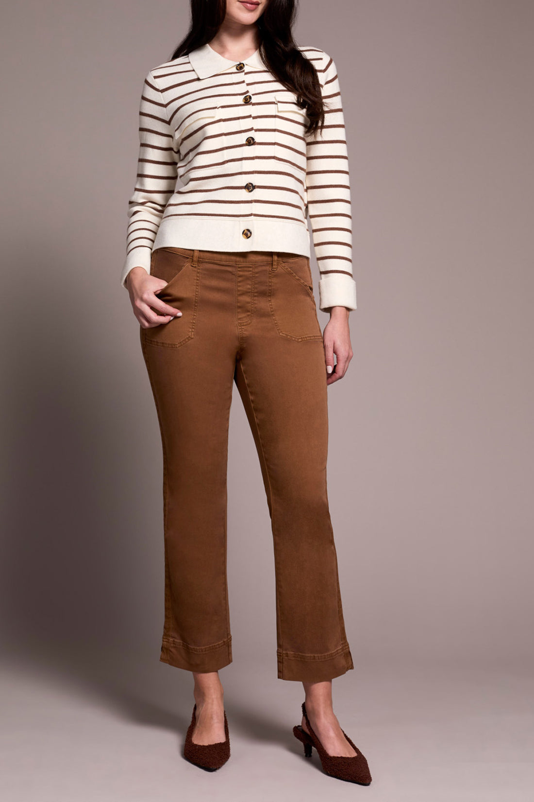 Double Knit Collared Sweater Cardigan