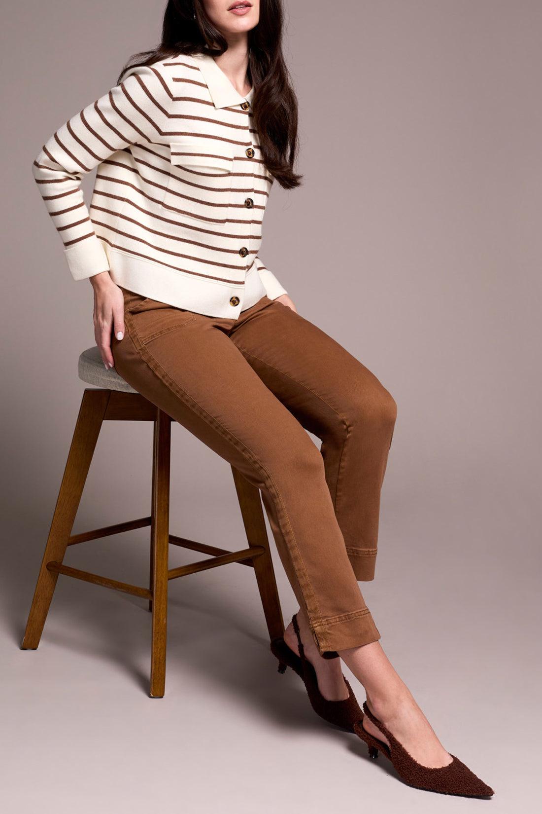 Double Knit Collared Sweater Cardigan
