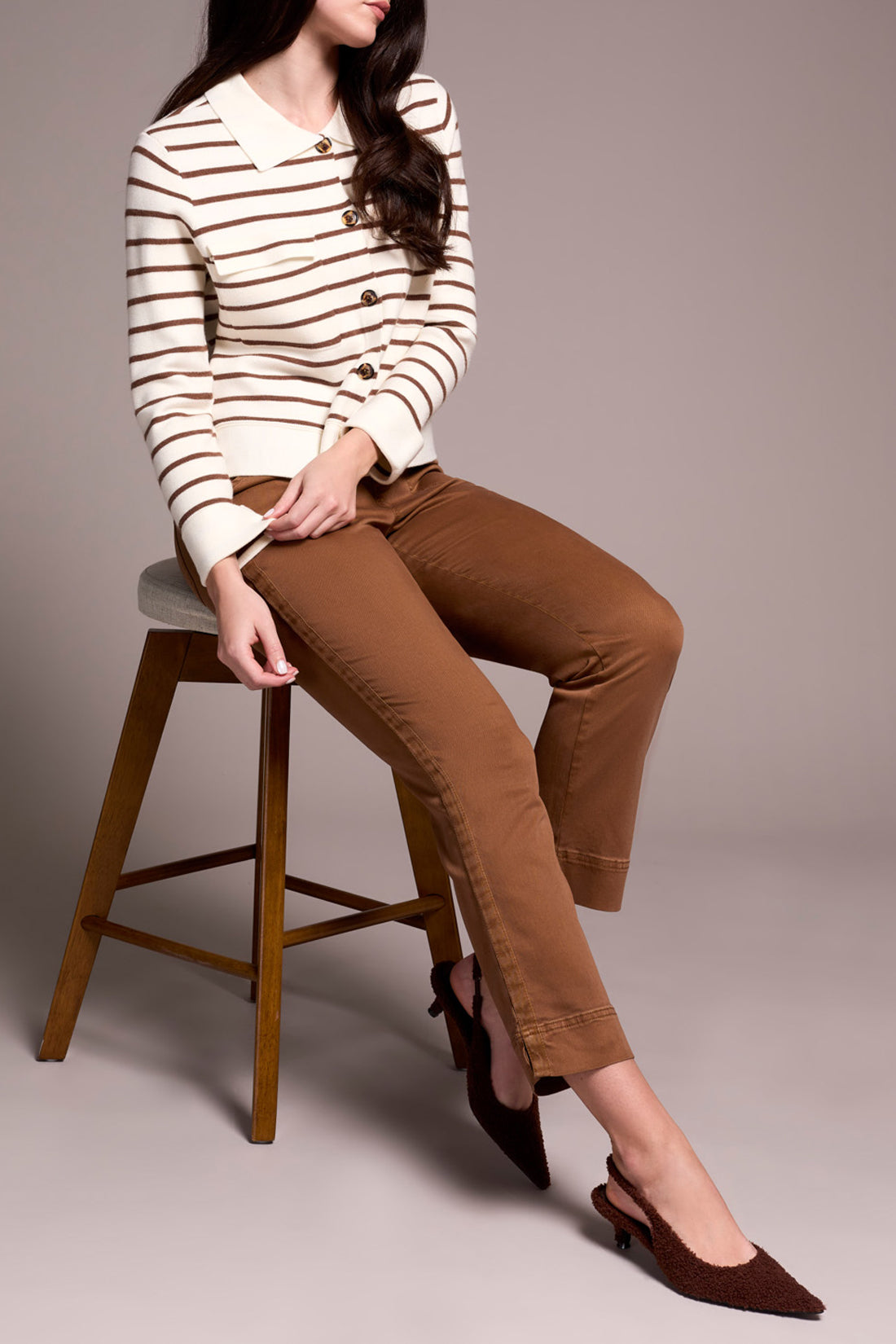 Double Knit Collared Sweater Cardigan