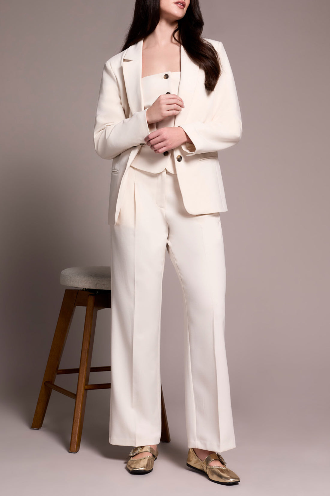 Luxury Twill Long Sleeve Blazer