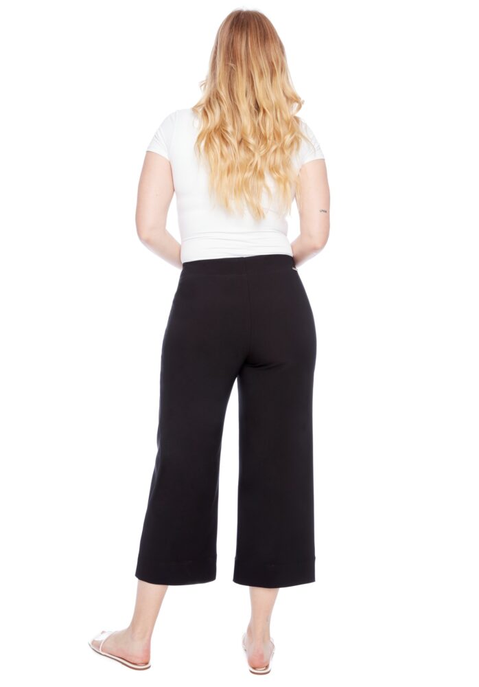 elizabeth solid amalfi wide leg cropped pant