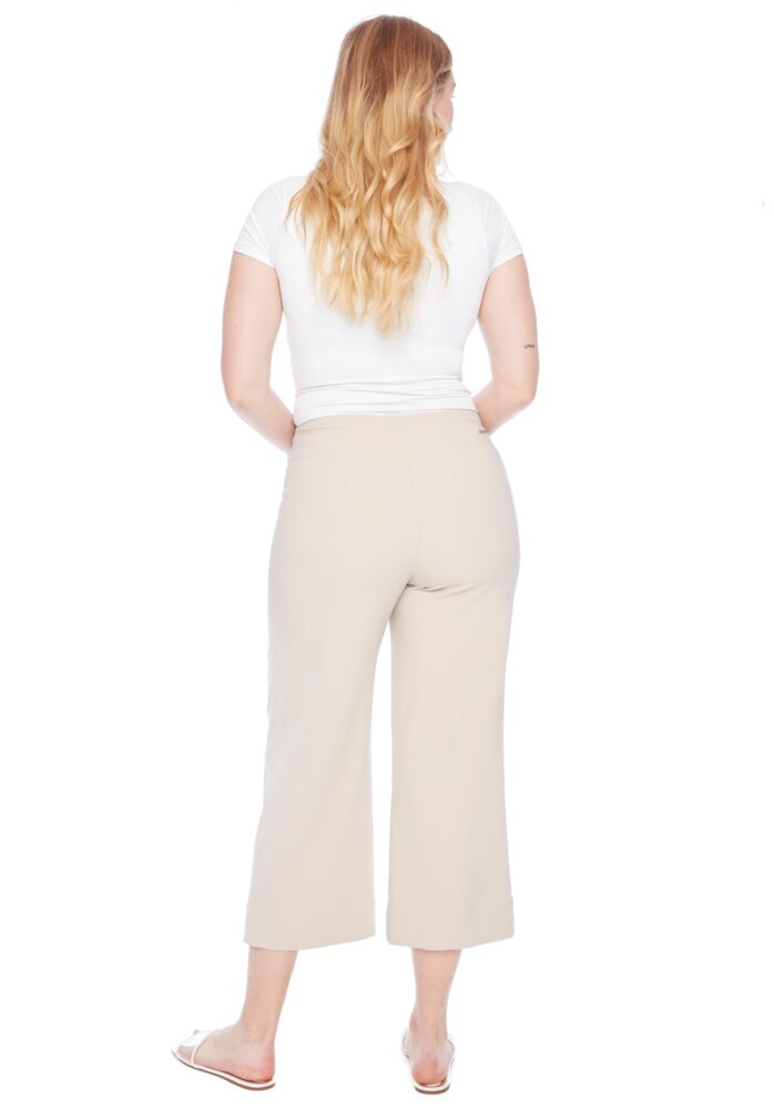 elizabeth solid amalfi wide leg cropped pant