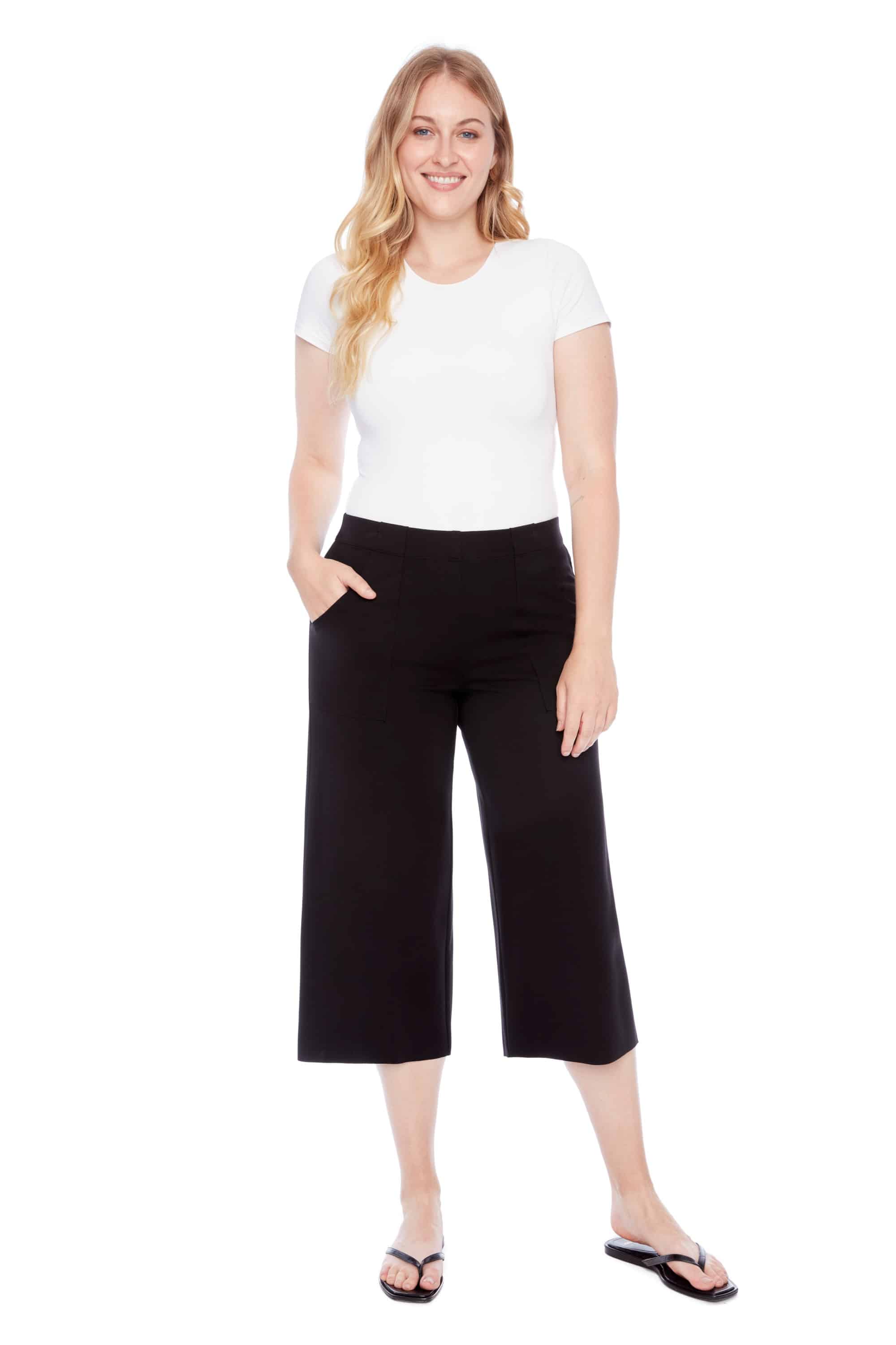 Marlena Light Ponte Crop Wide Leg