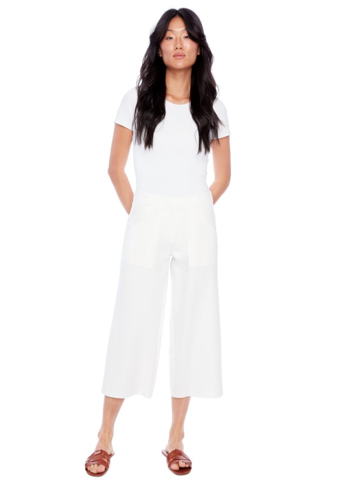 Marlena Light Ponte Crop Wide Leg