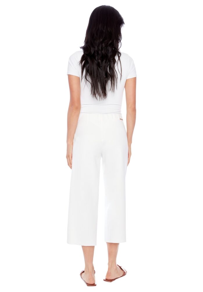 Marlena Light Ponte Crop Wide Leg