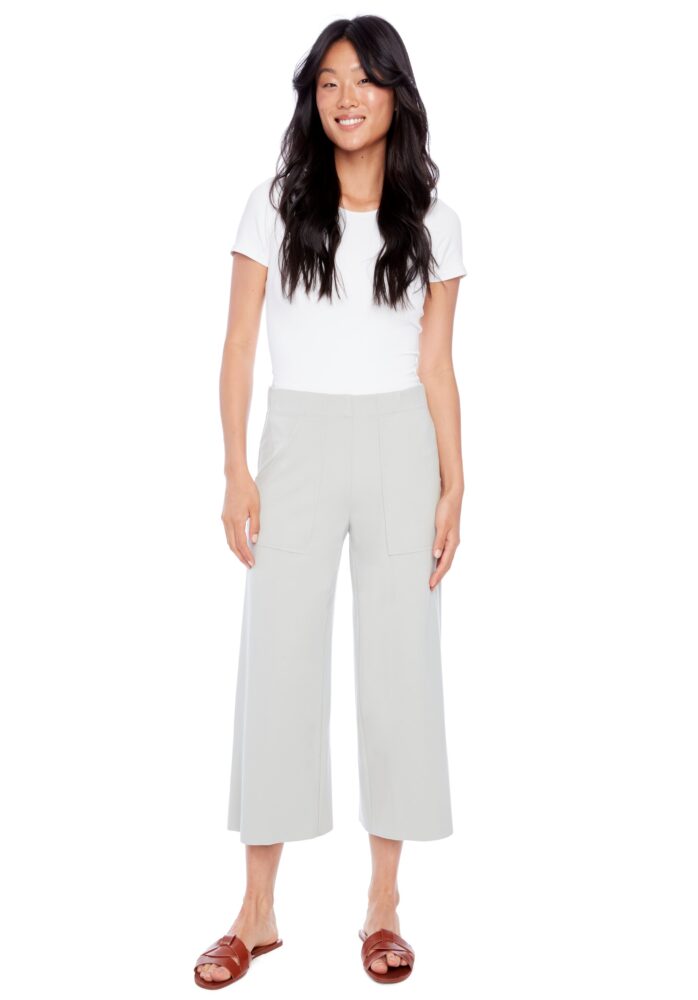 Marlena Light Ponte Crop Wide Leg