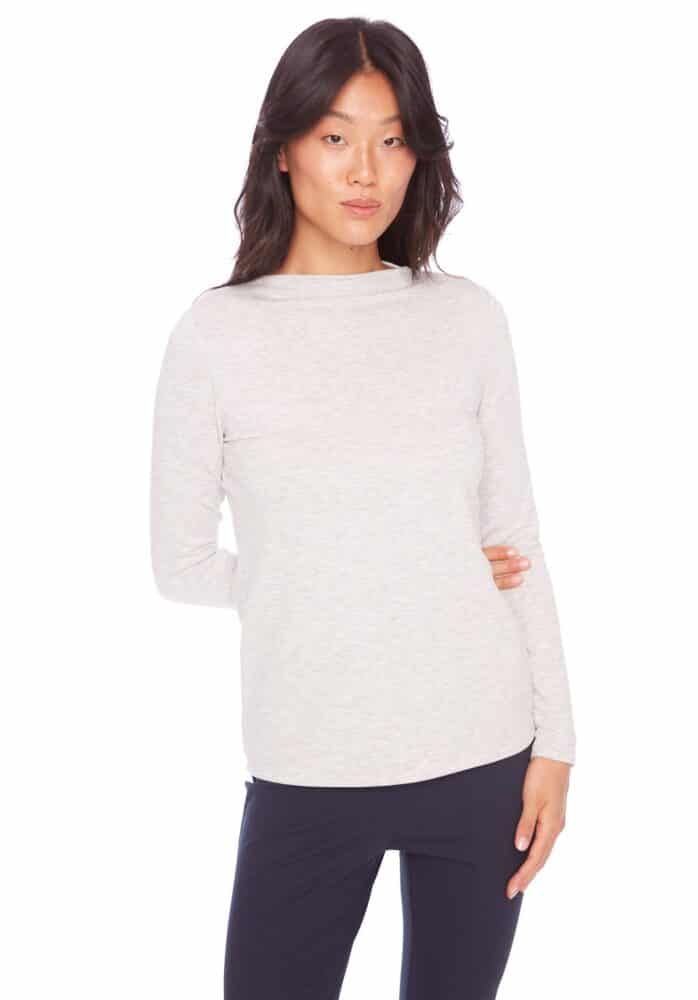 Jane Solid Provence Long Sleeve Top