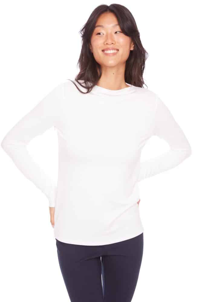 Jane Solid Provence Long Sleeve Top