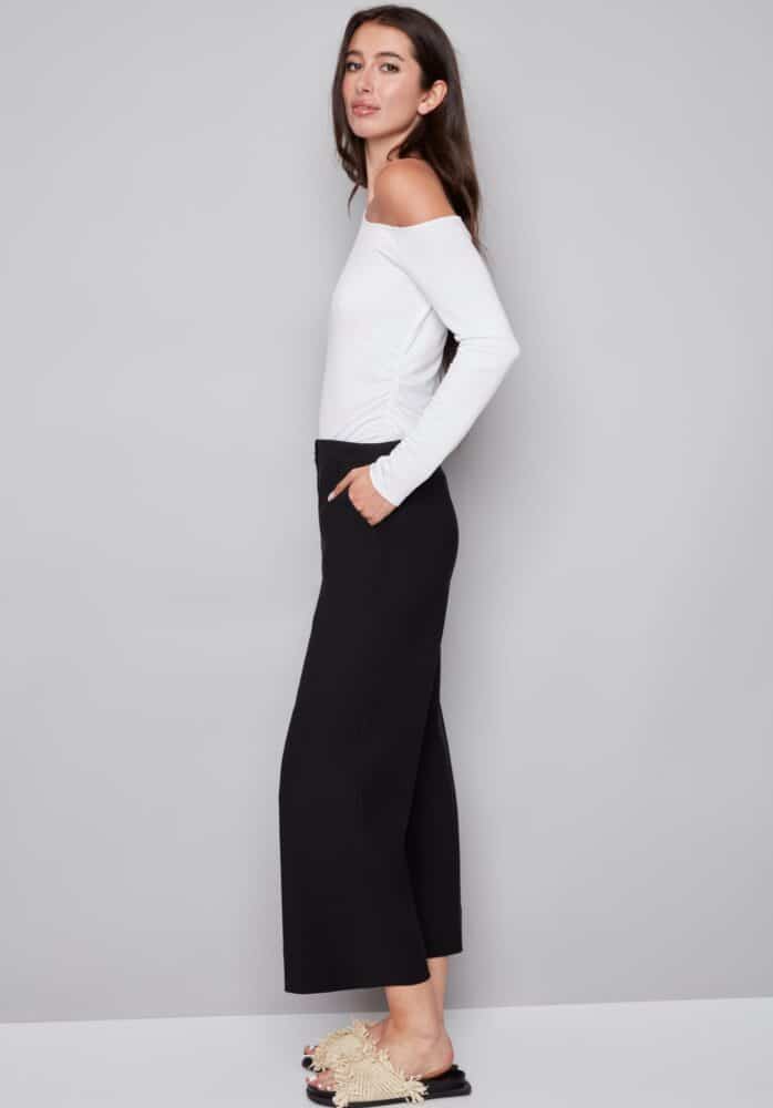 Elizabeth Techno Wide Leg Crop Pant
