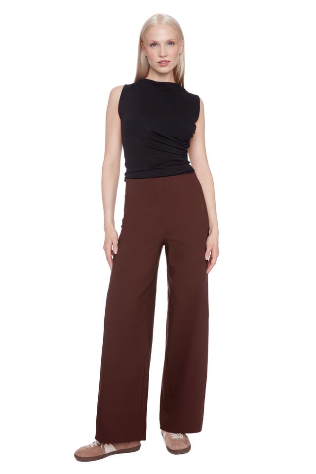 Audrey Solid Ponte Wide Leg Pant