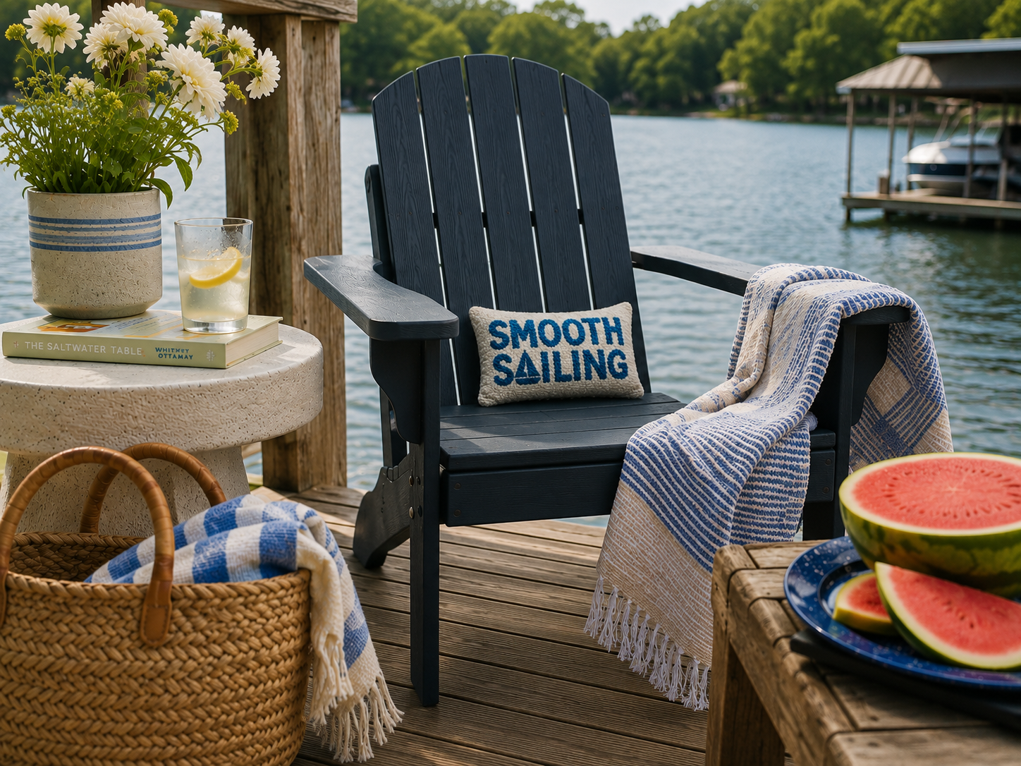 Smooth Sailing Hooked Pillow