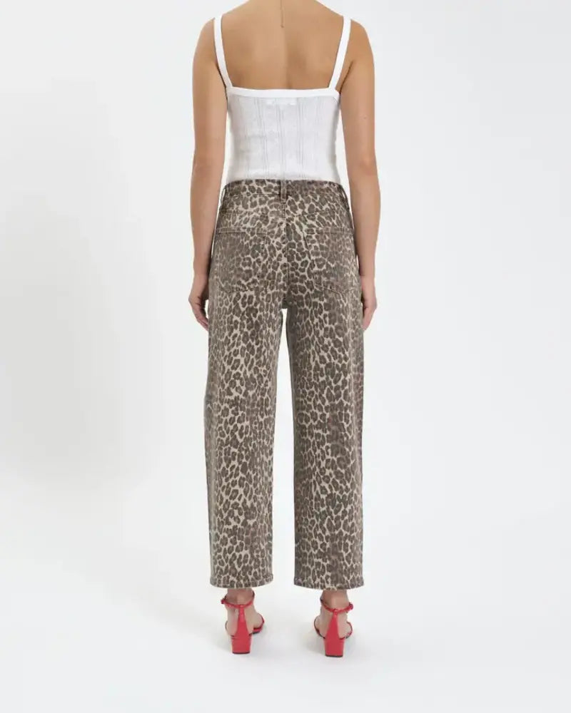 Leopard Westward Barrel Leg Jean