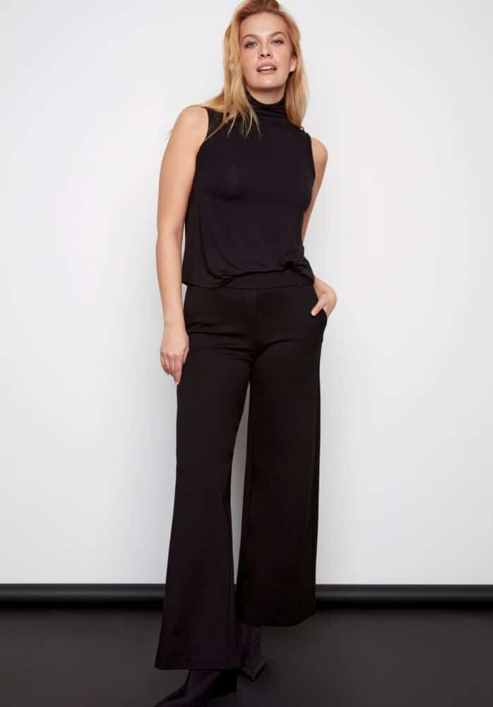 Audrey Solid Ponte Wide Leg Pant