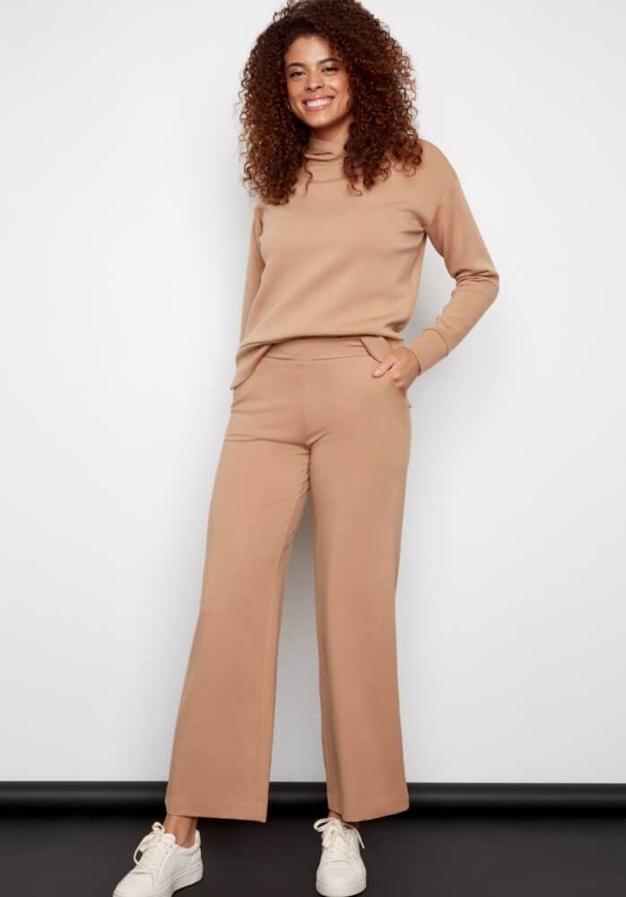Roxanne Solid Ponte Wide Leg Pant