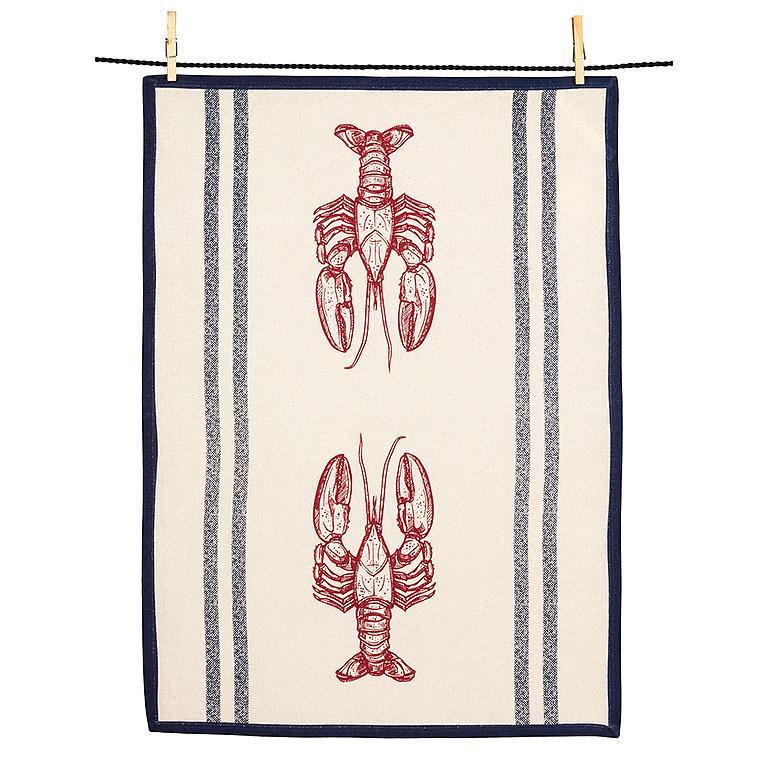 Striped Lobster Kitchen Towel