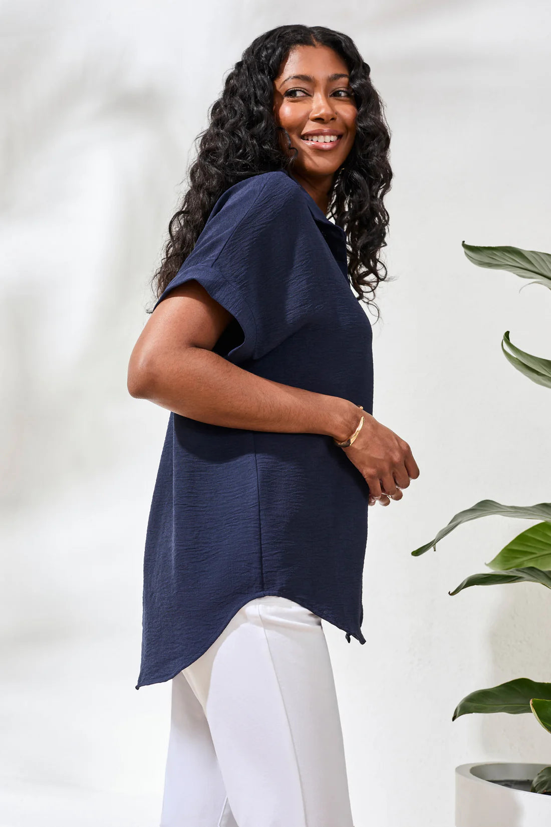 AIRFLOW RELAXED DOLMAN BUTTON SHIRT