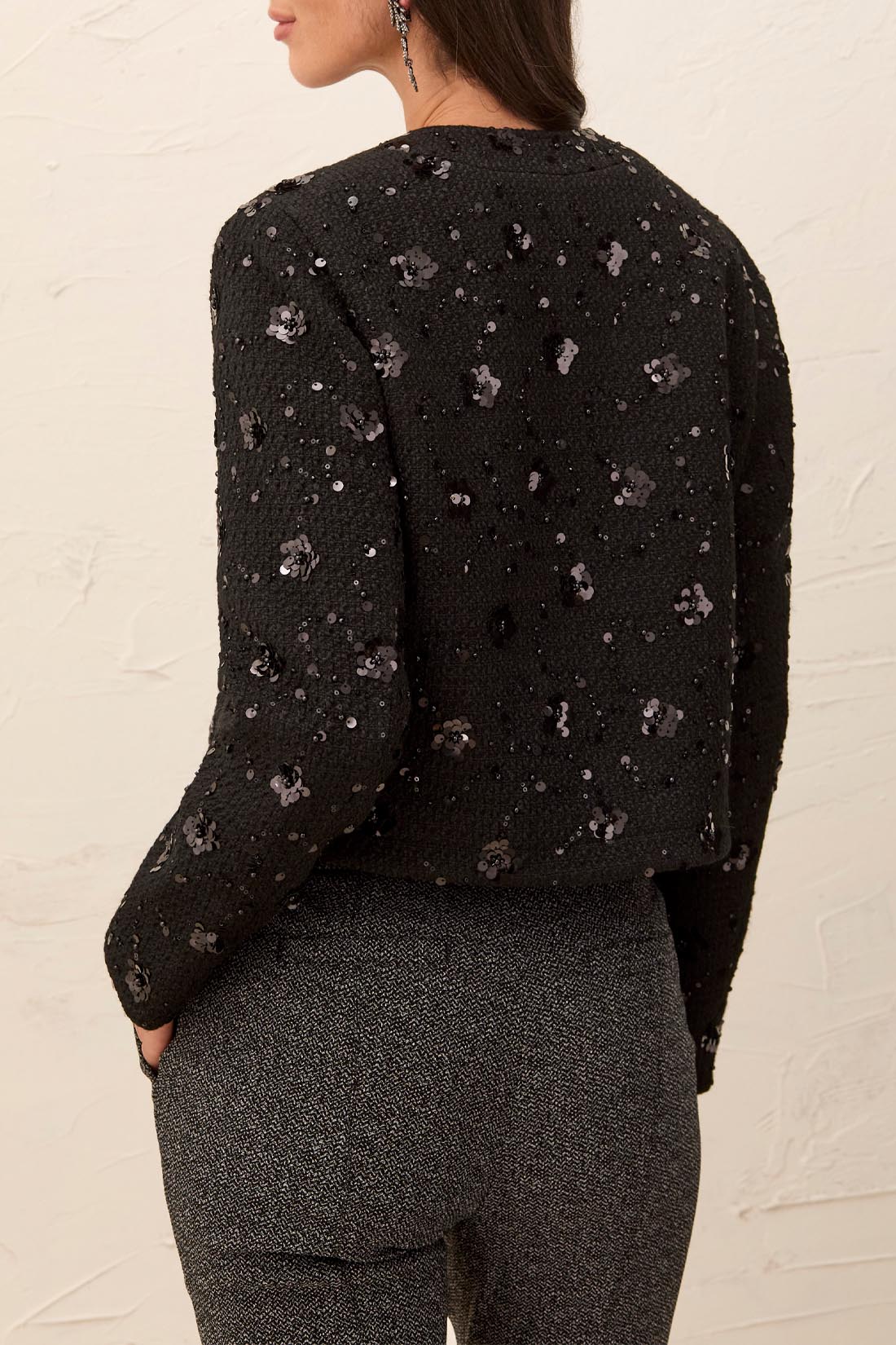 Fancy Embellished Tweed Jacket