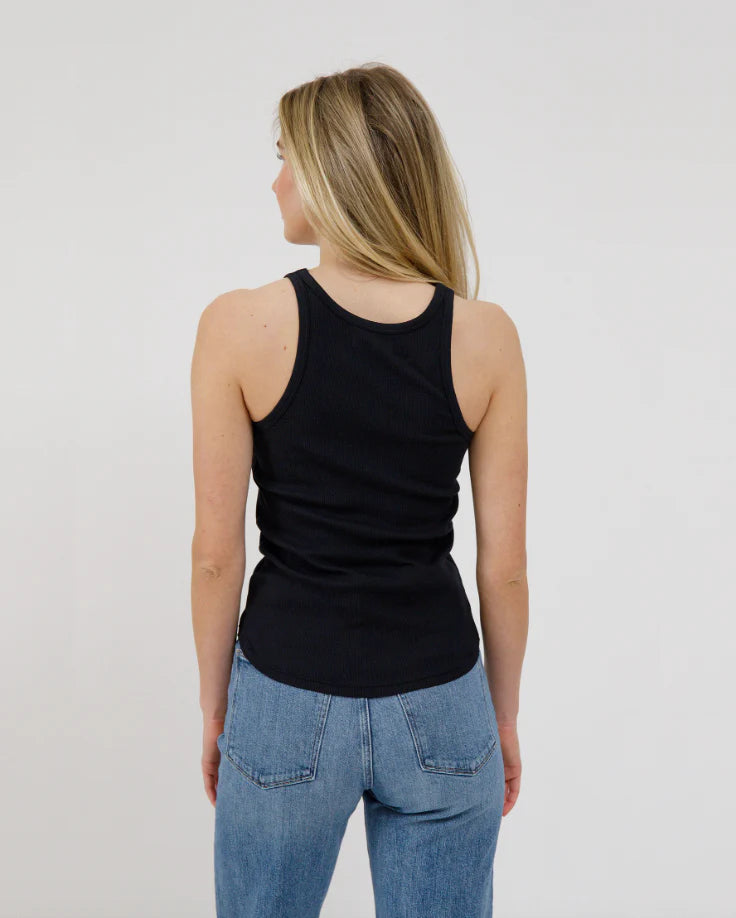 Ribbed Tank w Curved Hem