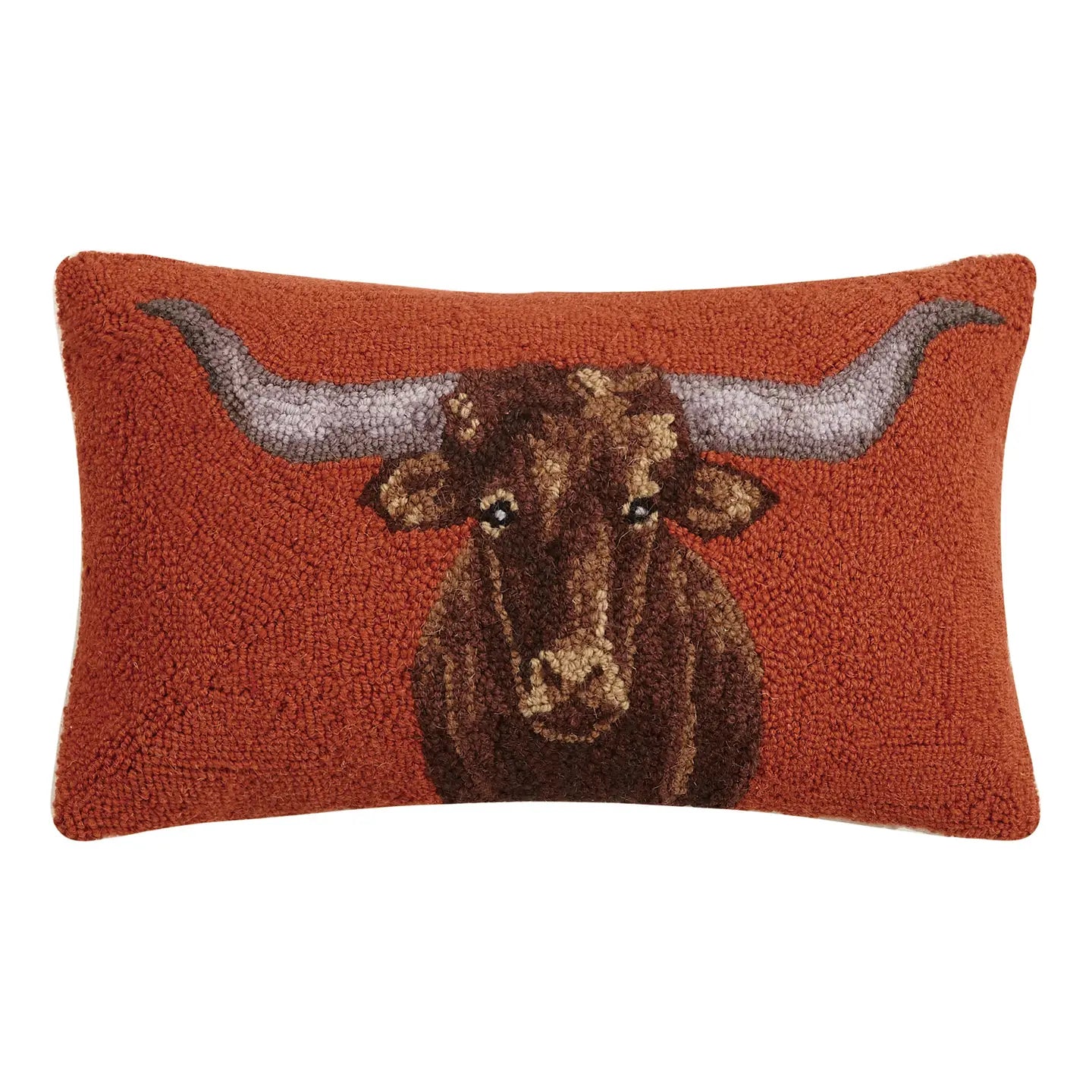 Longhorn Hooked Pillow