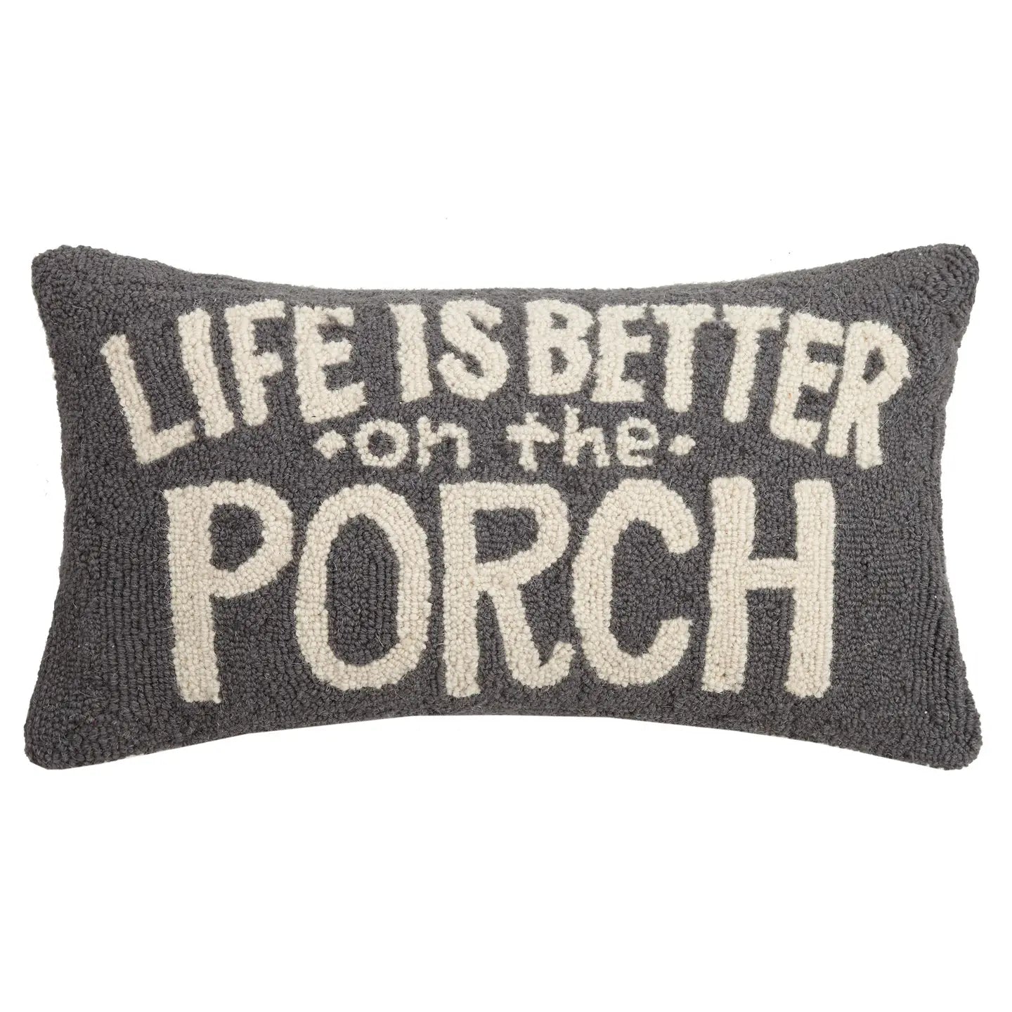 Life Is Better on the Porch Hooked Pillow
