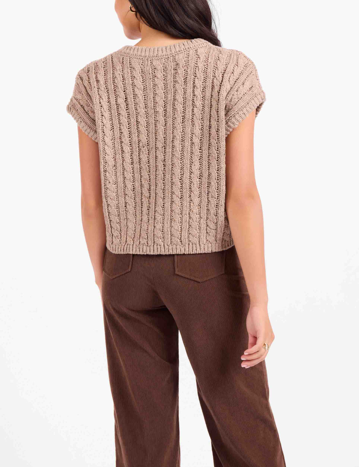 Effortless Cable Grybe Knit Sweater Tank