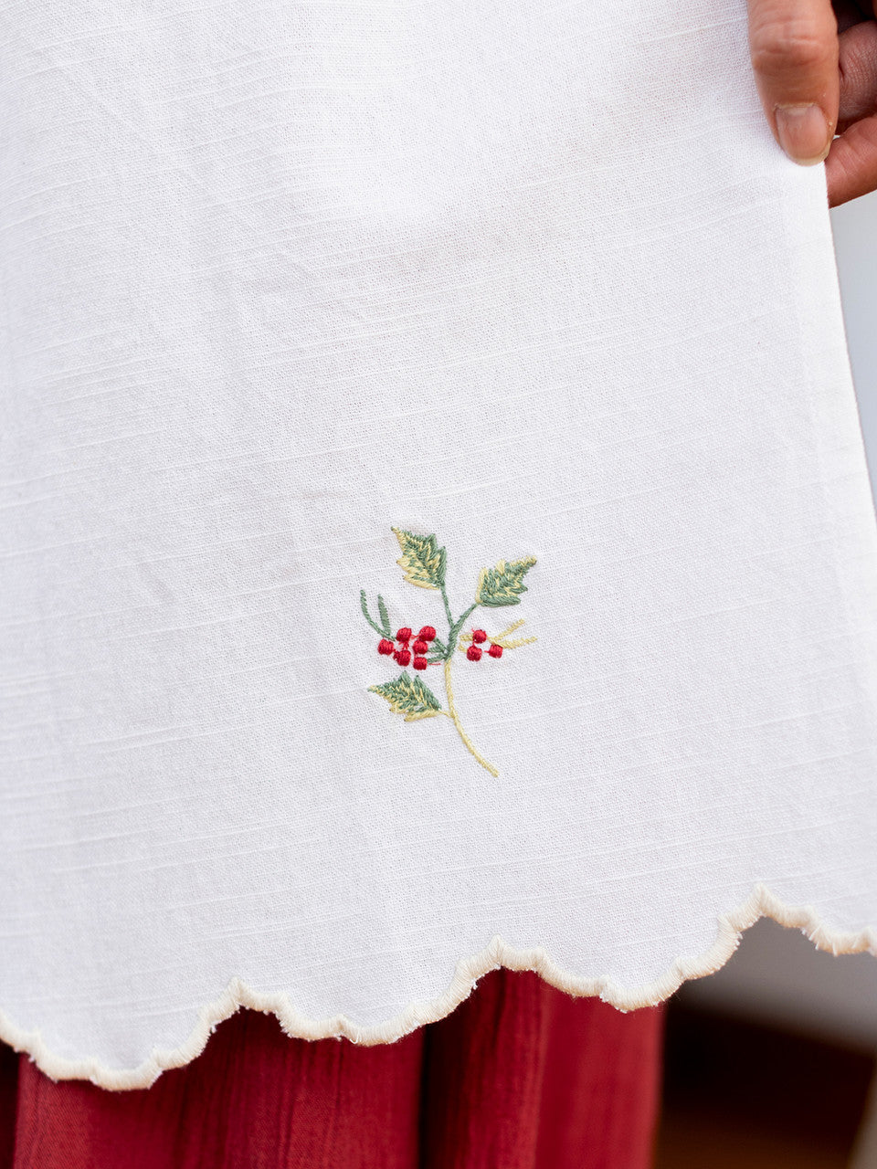 Winterberry Embroidered Apron