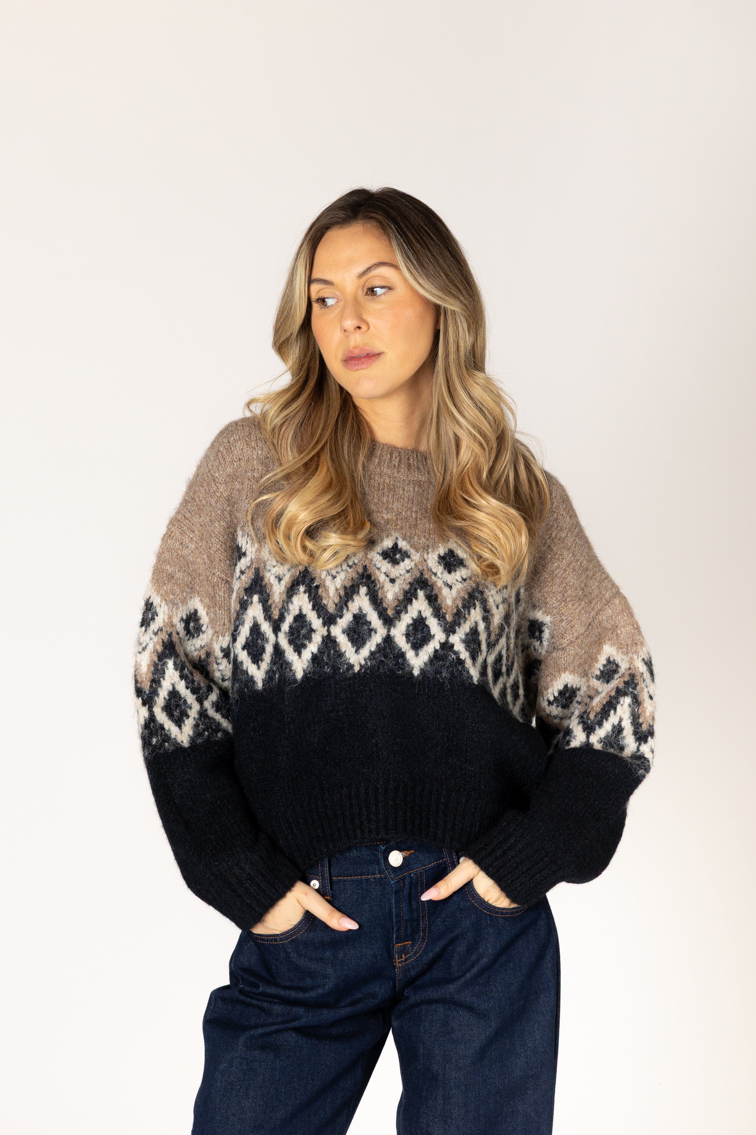 Aria Fair Isle Crew Sweater