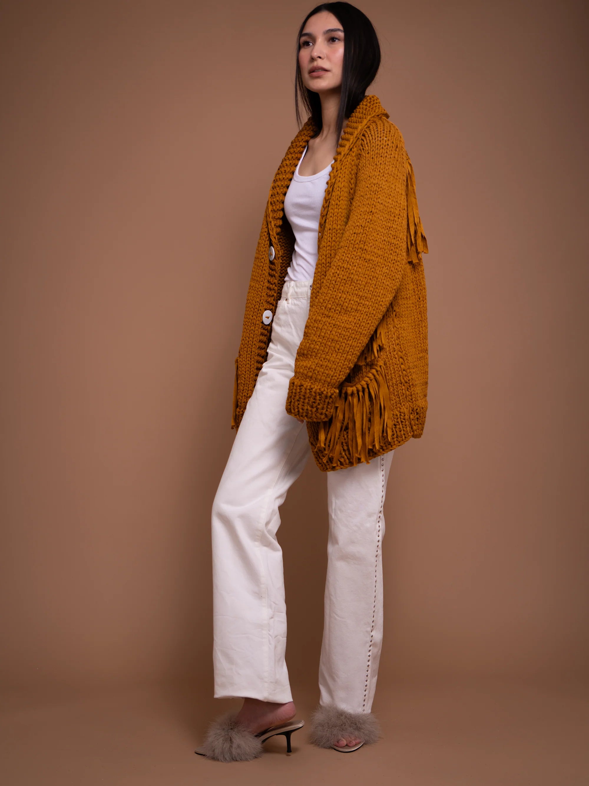 Cotton Fringe Cardi - Long