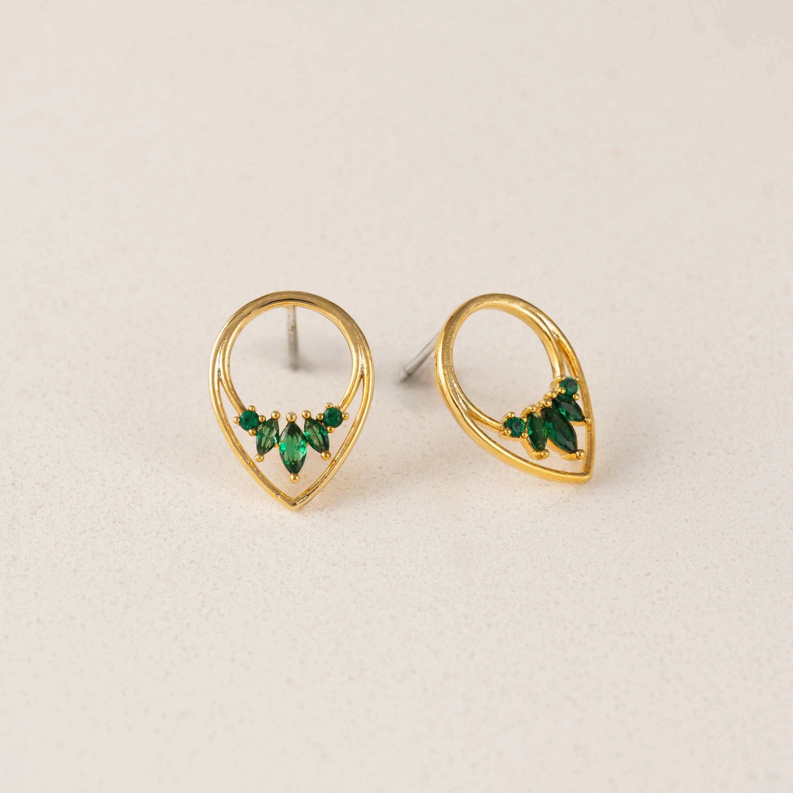 Aria Stud Earrings Emerald