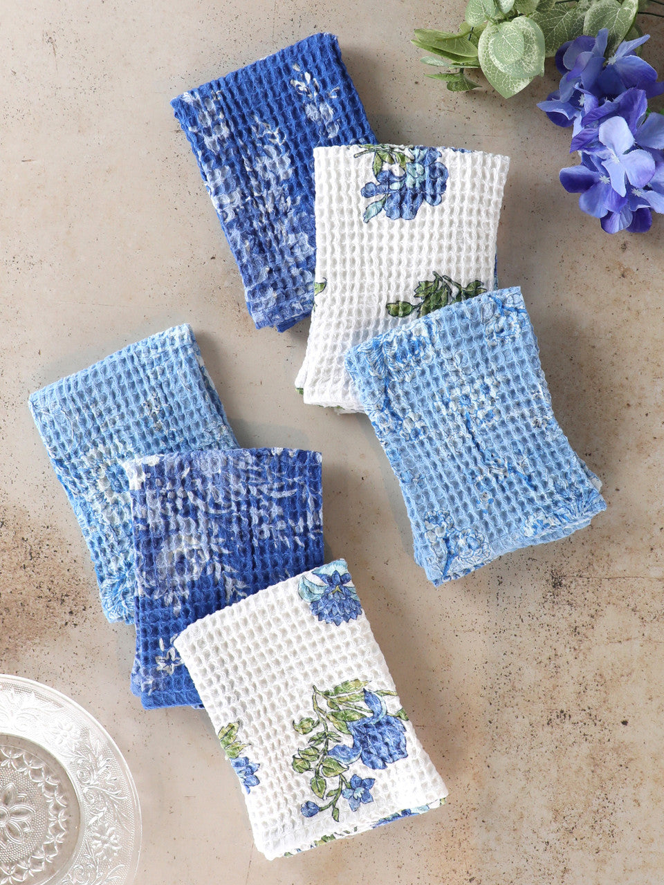 Cornflower Patchwork 6 Tiny Tea Towel Bundle