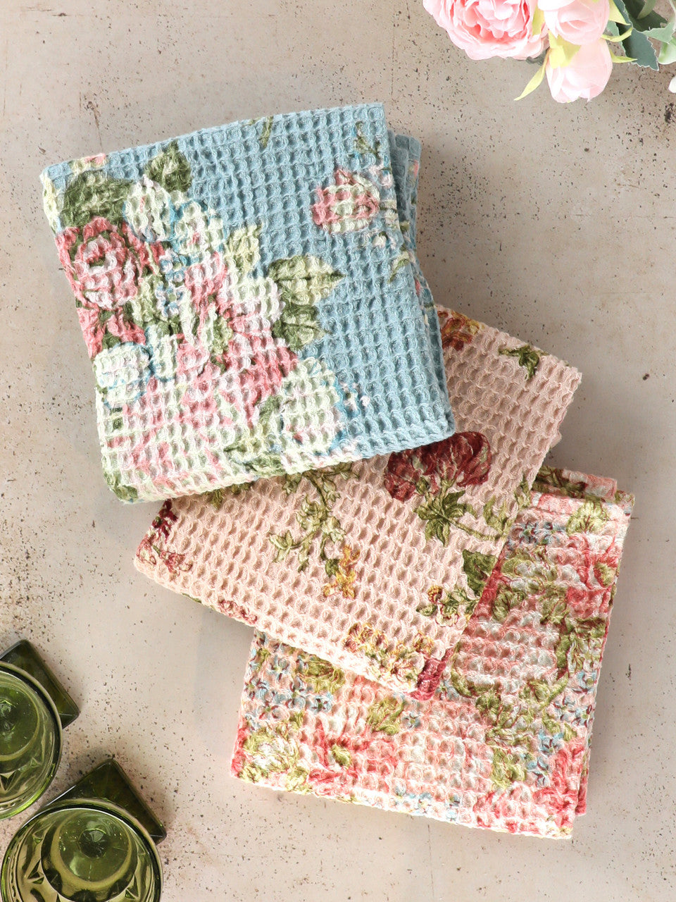 Heirloom Rose 3 Tea Towel Bundle