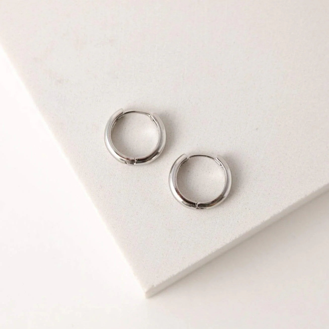 Bea 10mm Huggie Hoop Earrings Silver