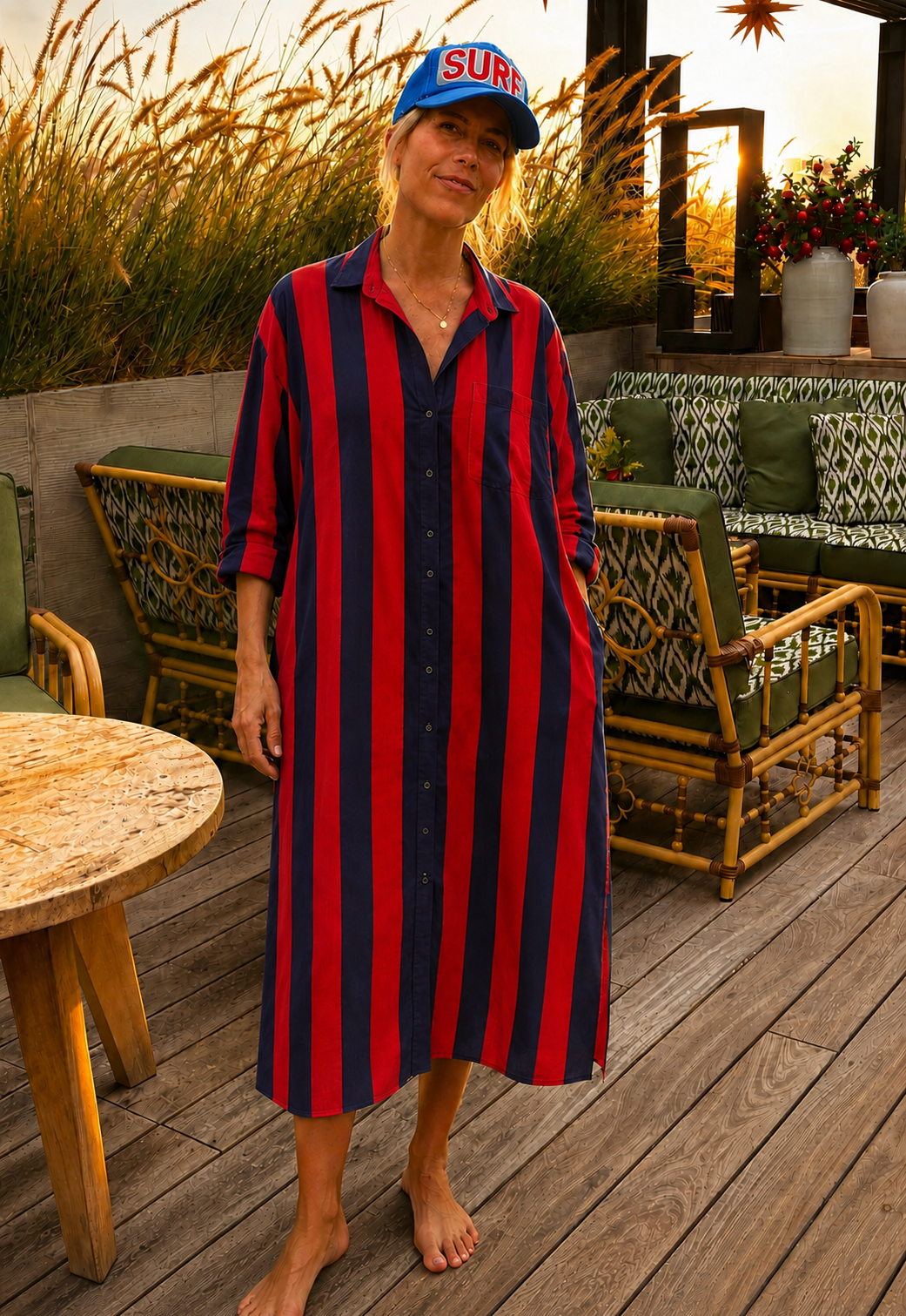 Surf Stripe Shirt Dress