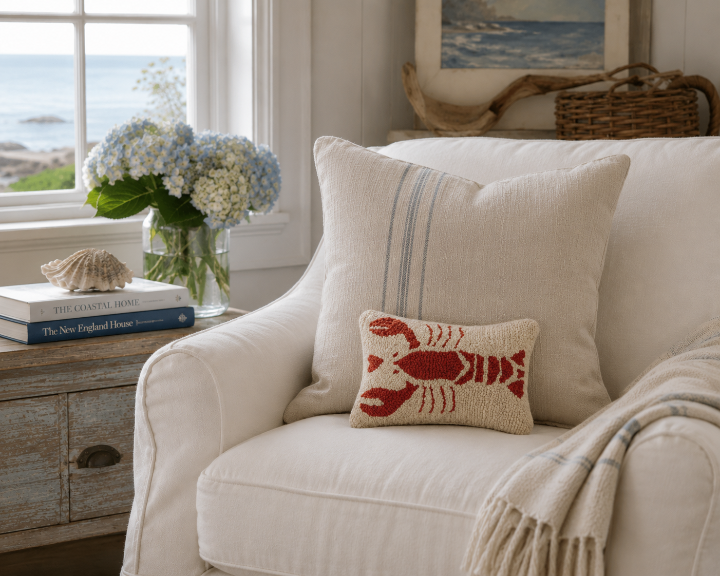 Lobster Heart Hook Pillow
