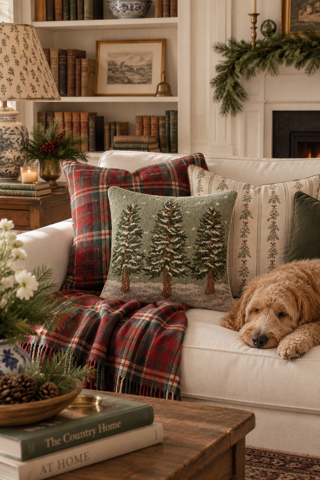 Winter Trees Hooked Pillow