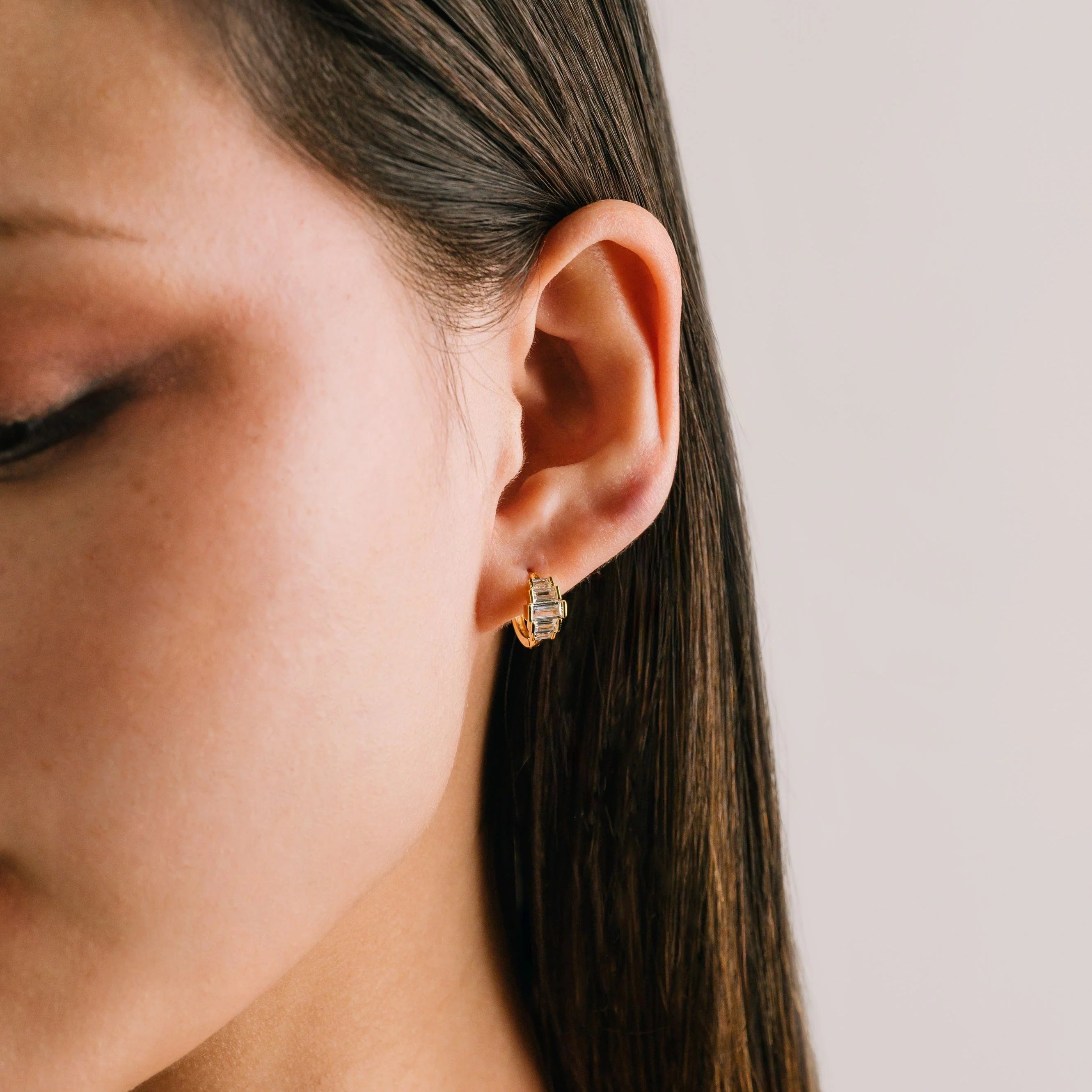 Clarice Huggie Hoop Earring Gold