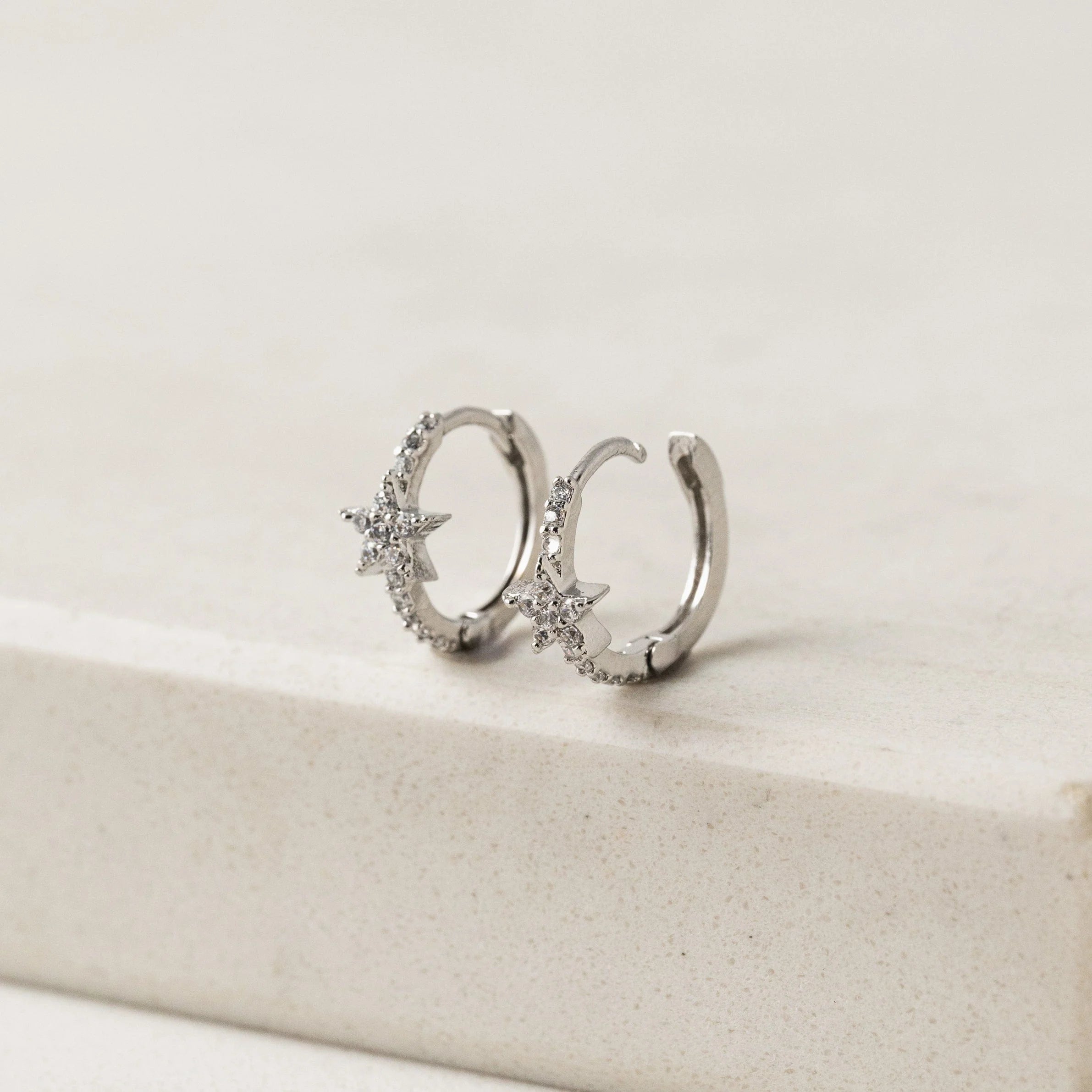 Cosmos Star Huggie Hoop Earrings