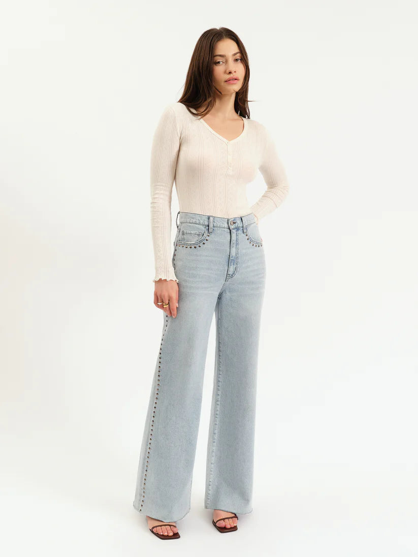 Far Out Studded Wide Leg Jean