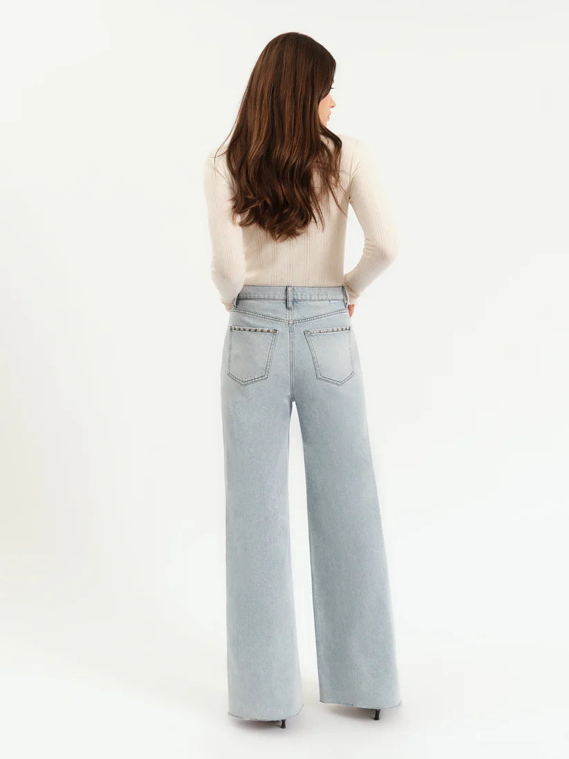 Far Out Studded Wide Leg Jean
