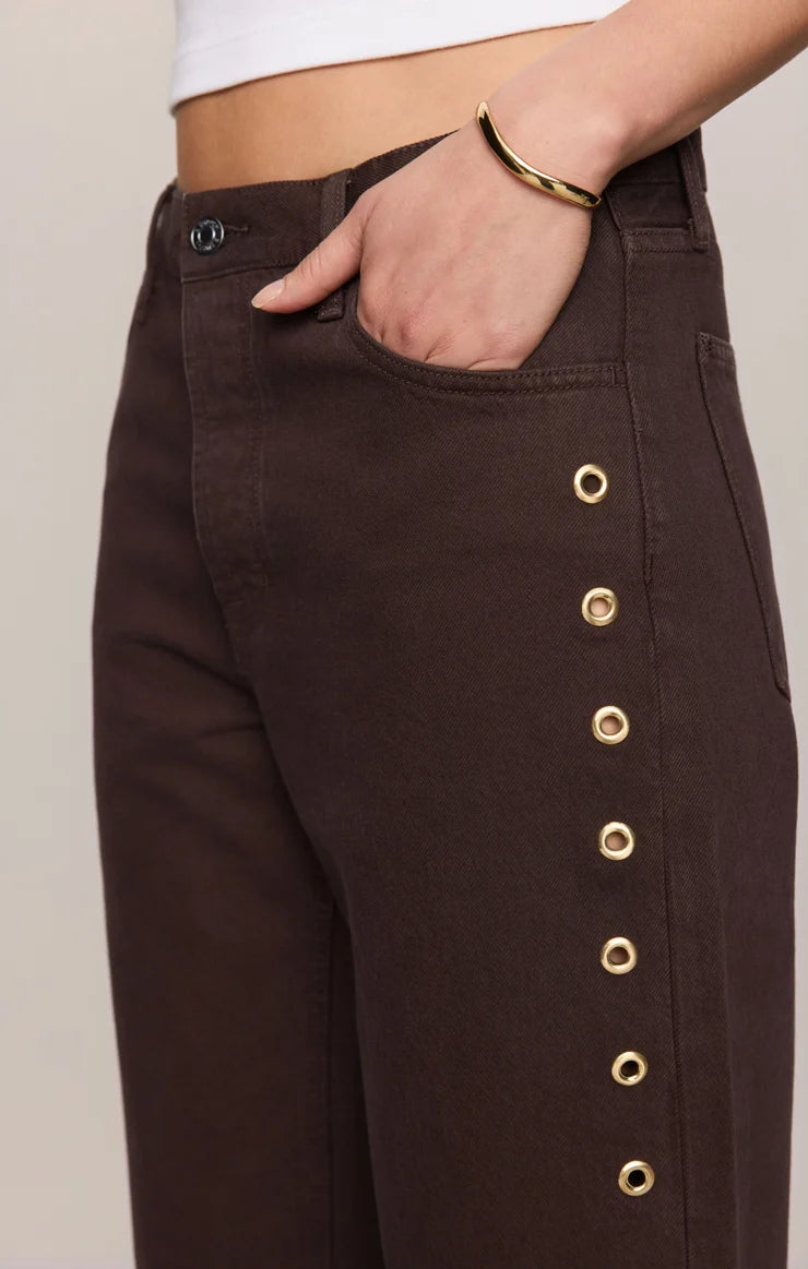 the Off Duty Mid Rise Bowed Denim