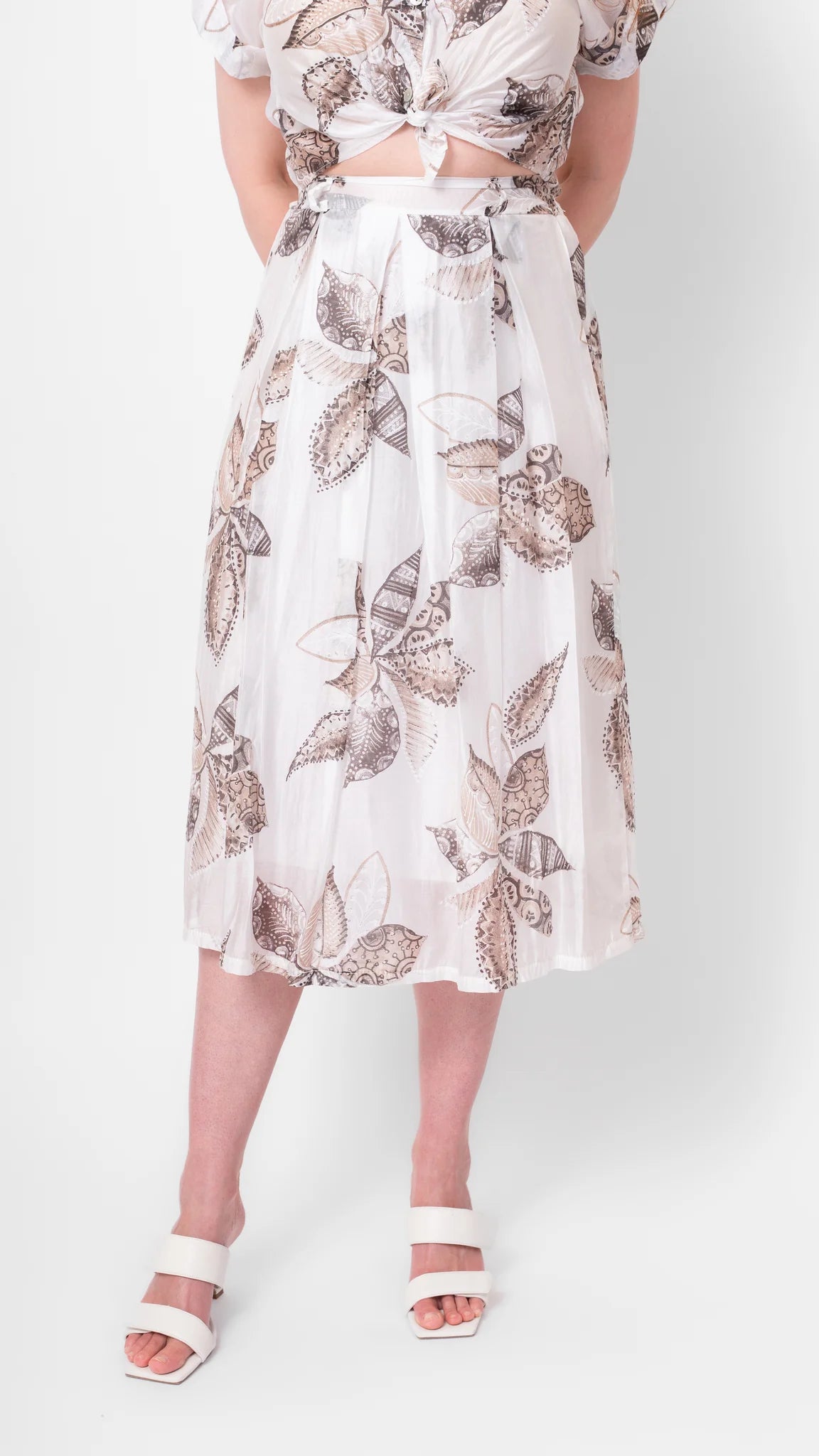 Brown Floral Skirt