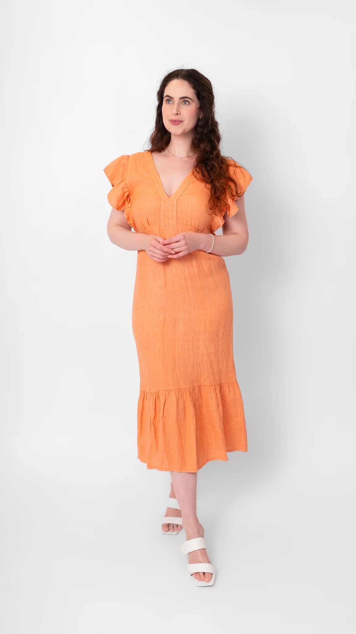 Perfect Peach Linen Dress
